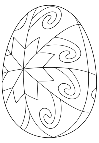 Easter Egg With Star Pattern Coloring Page